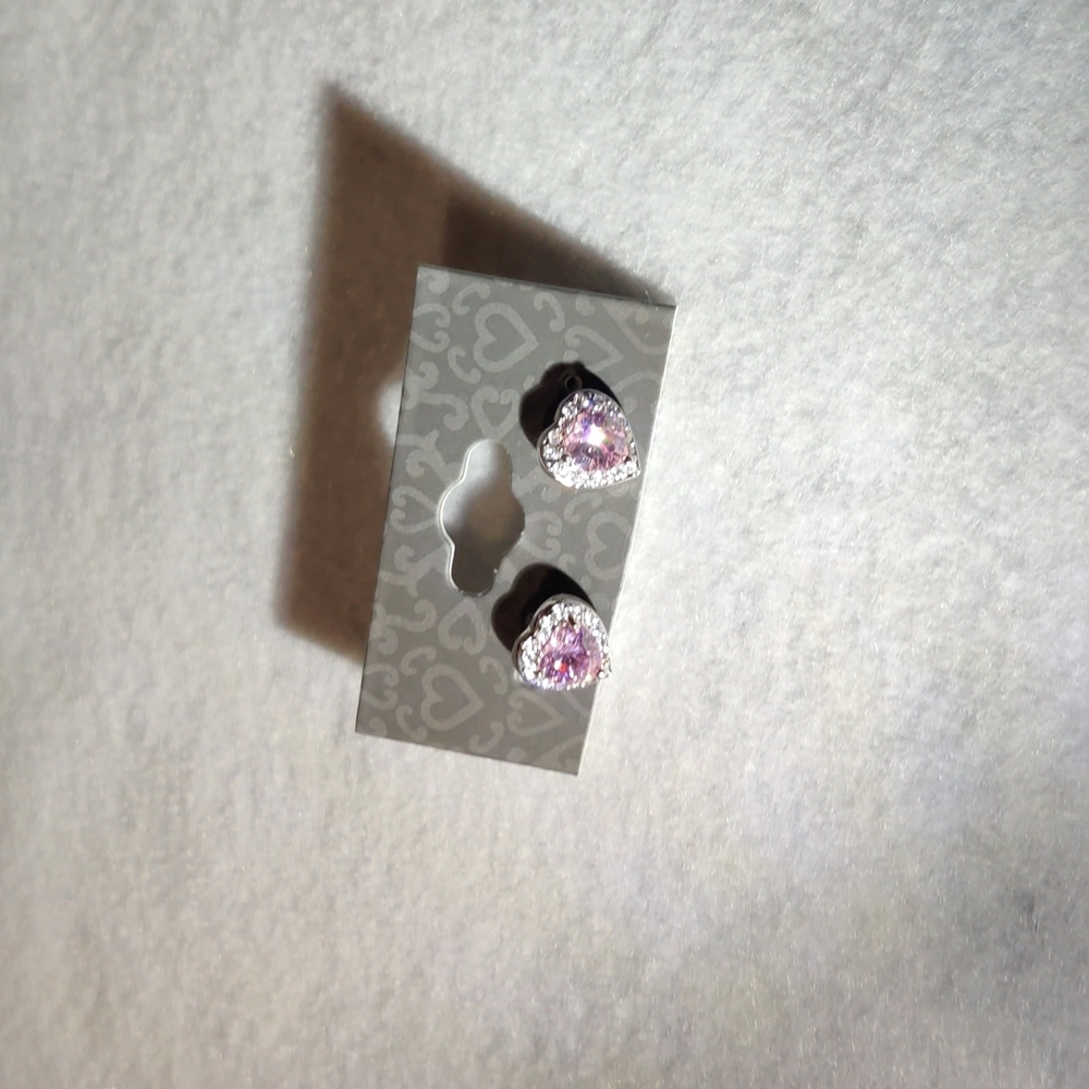 Pink heart earrings